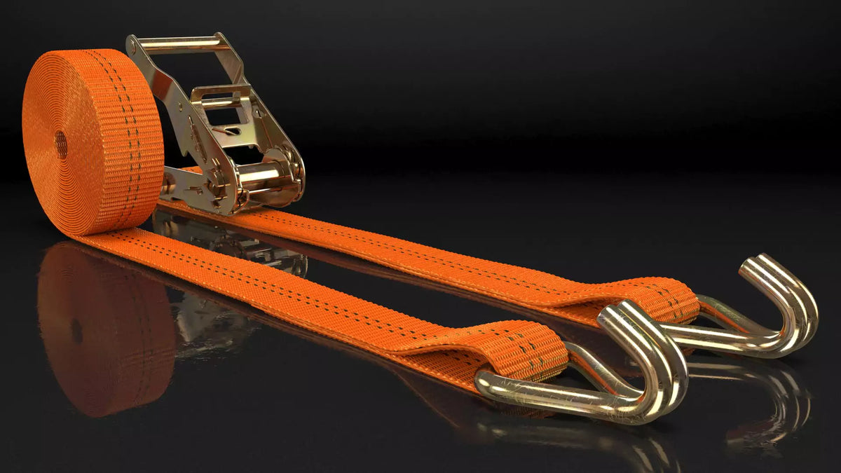 Orange Ratchet Strap J Hooks