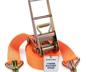 4" Heavy Duty Ratchet Strap with J Hooks | 7,333 lb WLL - 22,000 lb MBS