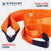 Lifting sling emphasizing the benefits of high-tenacity polyester for maximum durability