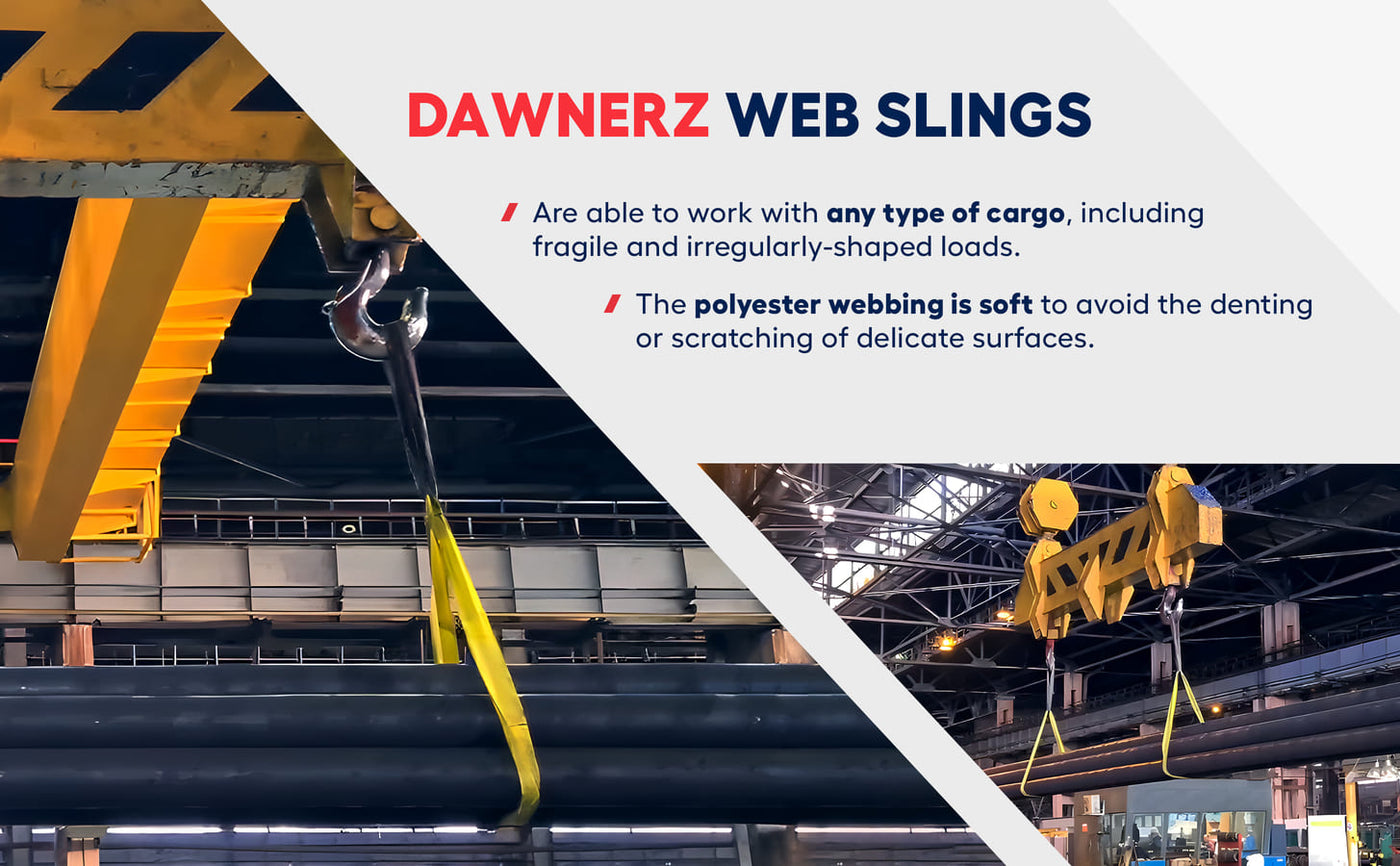 Dawnerz Benefits of Synthetic Web Slings infographic