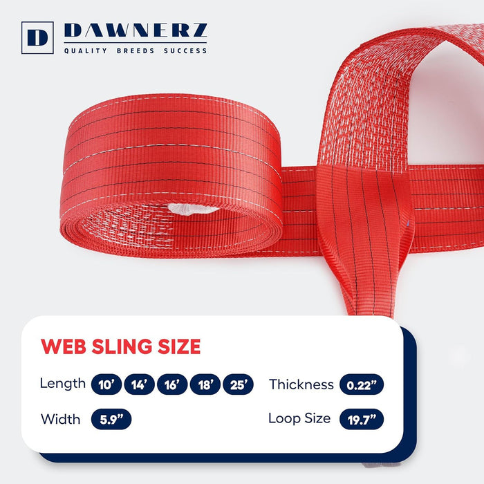 Lifting Sling Size Variations and Dimensions Infographic for 11000