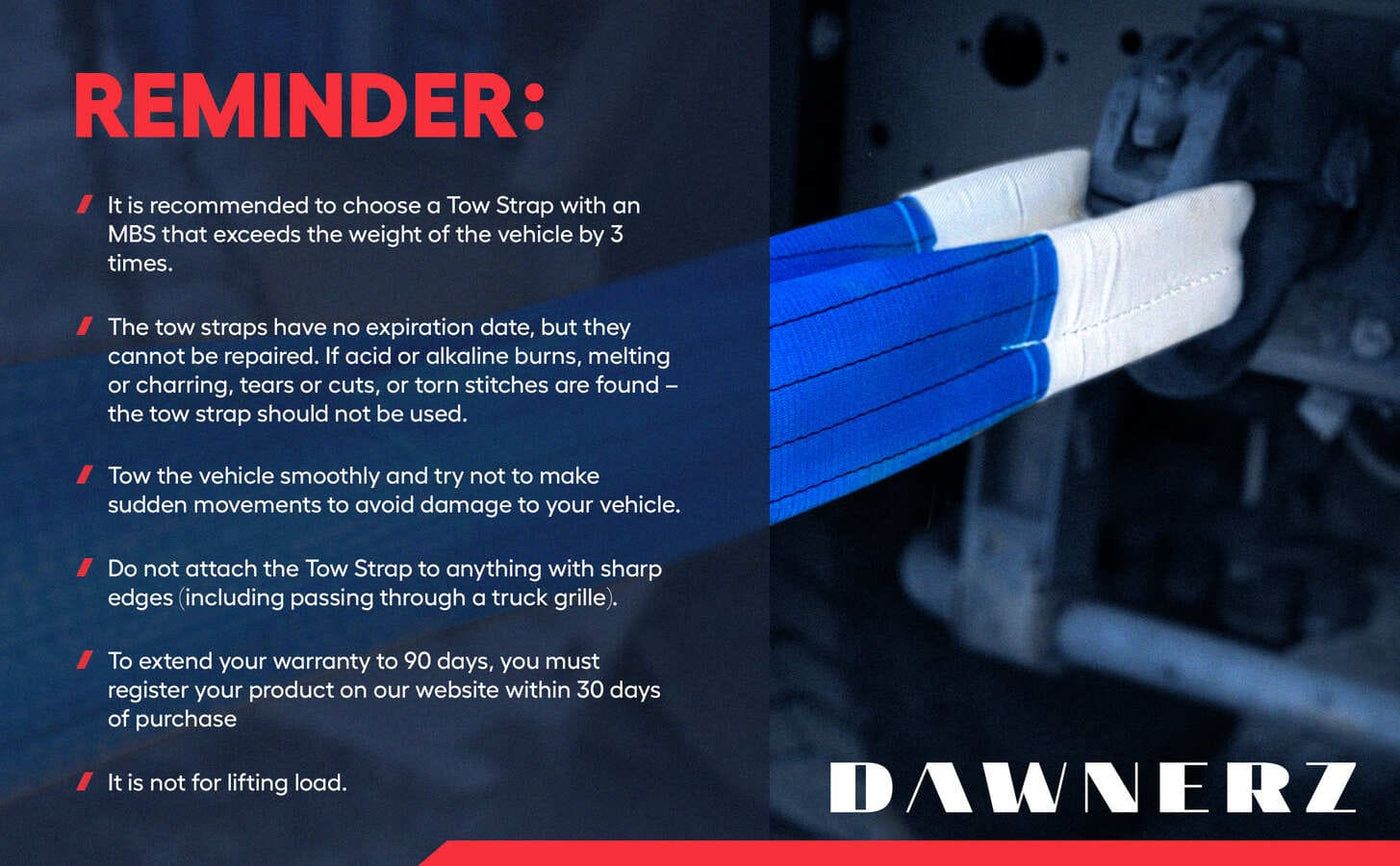Dawnerz Tow Strap Safety Reminder Infographic