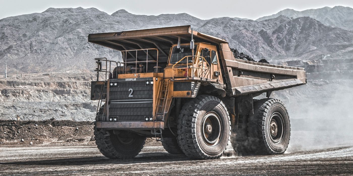 Haul truck driving on a quarry site