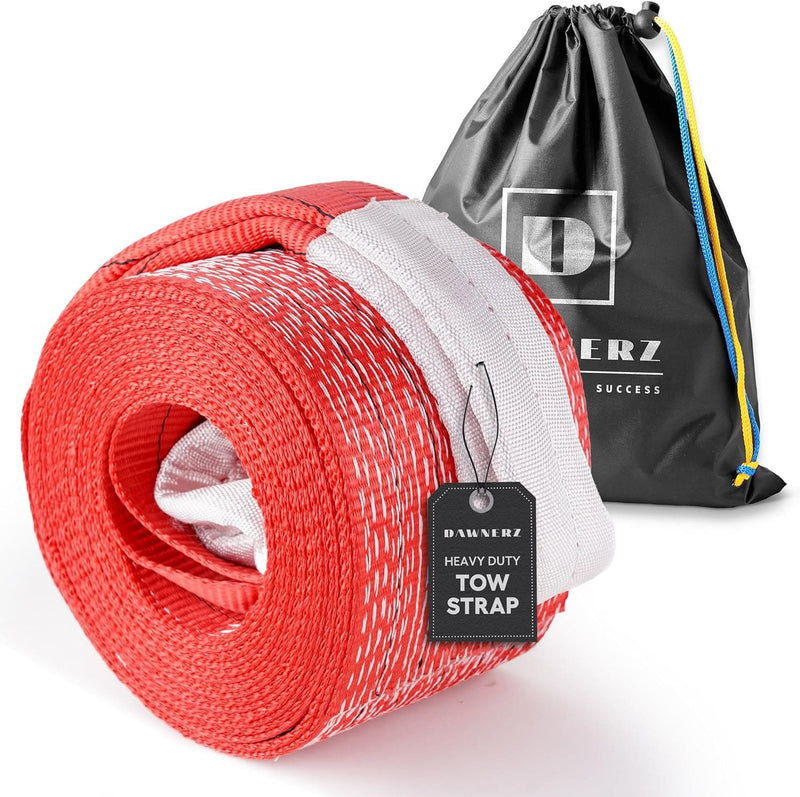 Tow Strap Heavy Duty with 2 Hooks, Recovery Strap 5 Tons Towing Strap 